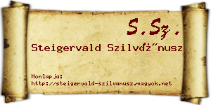 Steigervald Szilvánusz névjegykártya